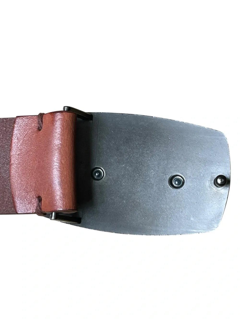 Lacoste Men’s Leather Debossed Logo Wide Brown Belt Sz 38 Large Buckle Alligator